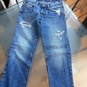 Abercrombie Fitch distressed blue jeans. Zipper closure. Men's W28 L30